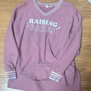 Jadelynn Brooke Pink Sweatshirt with Striped Accents